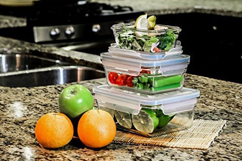 Glasslock 6-Piece Rectangle Oven Safe Container Set.